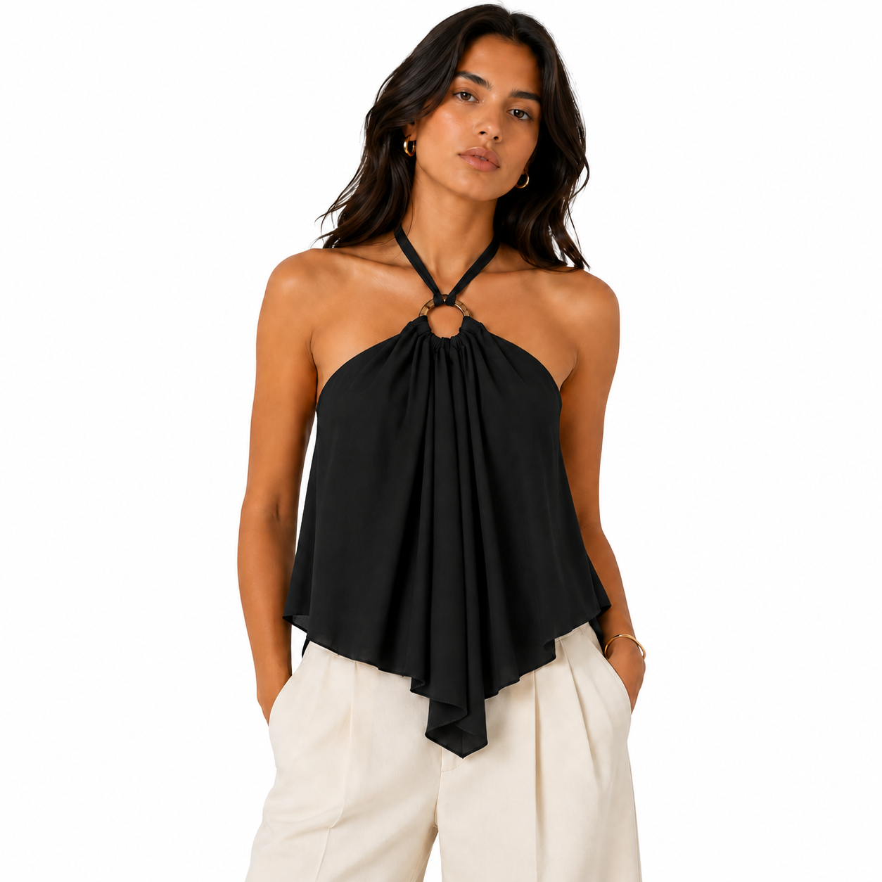 Halter Back Layered Top