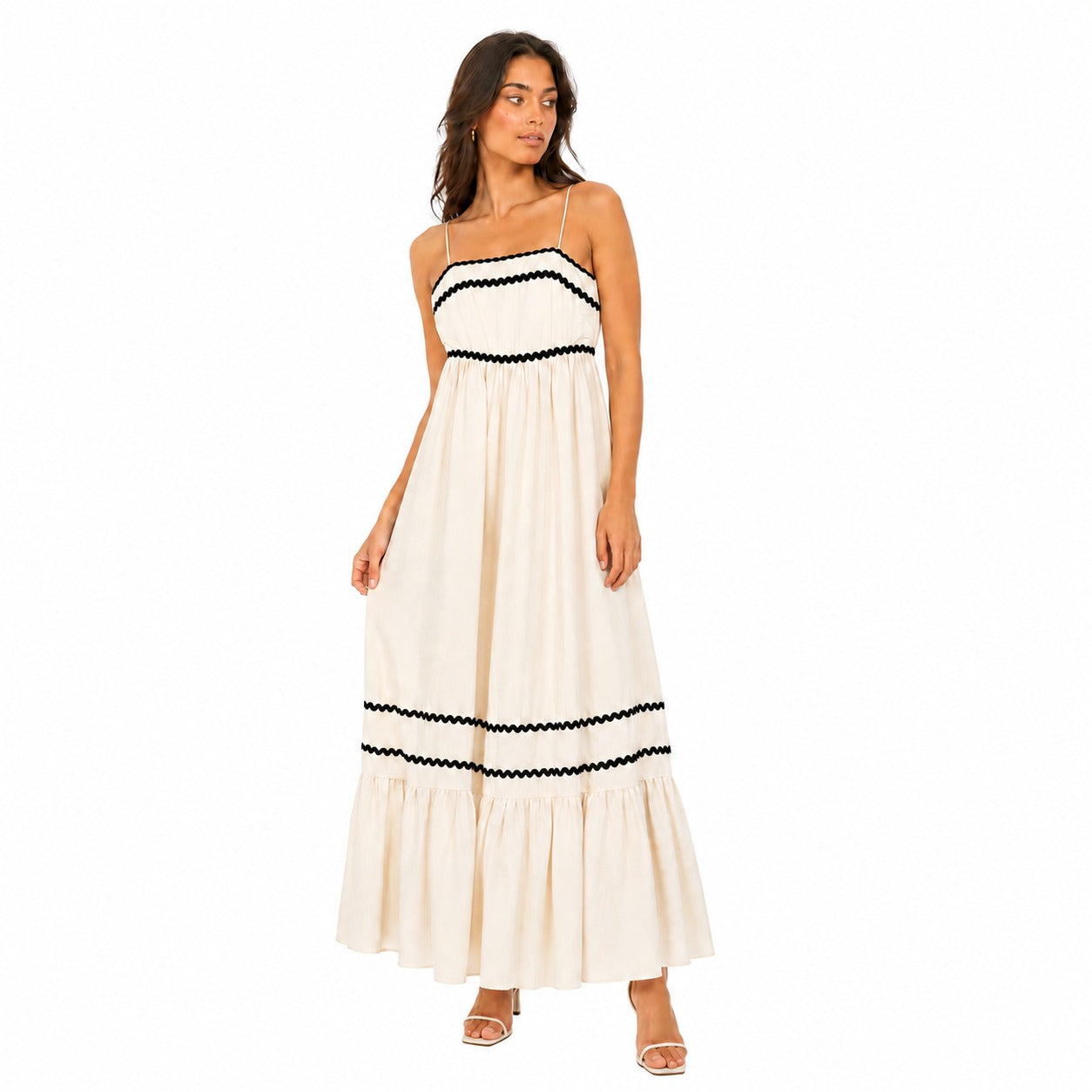 Ivory Ric Rac Tiered Dress
