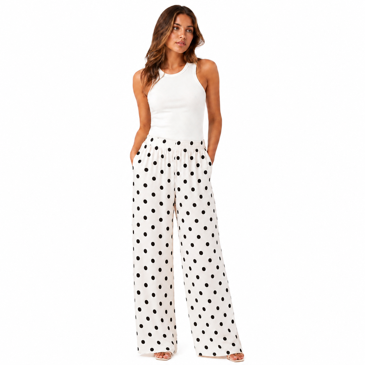 Ivory Polka Dot Pants