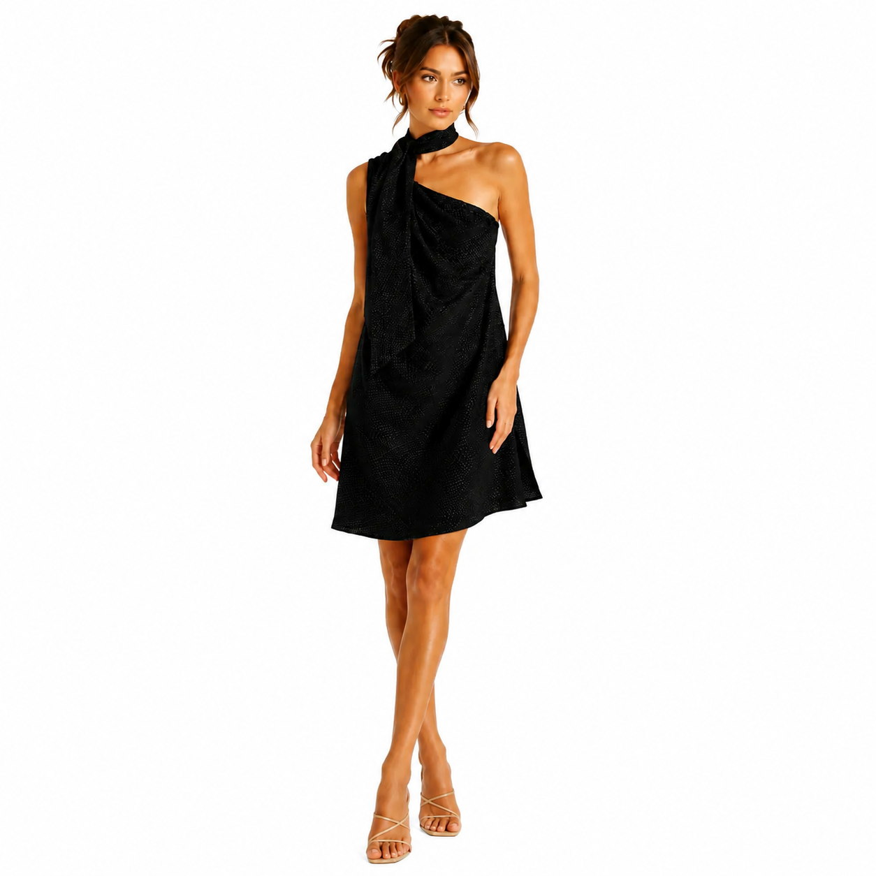 One-Shoulder Draped Dress