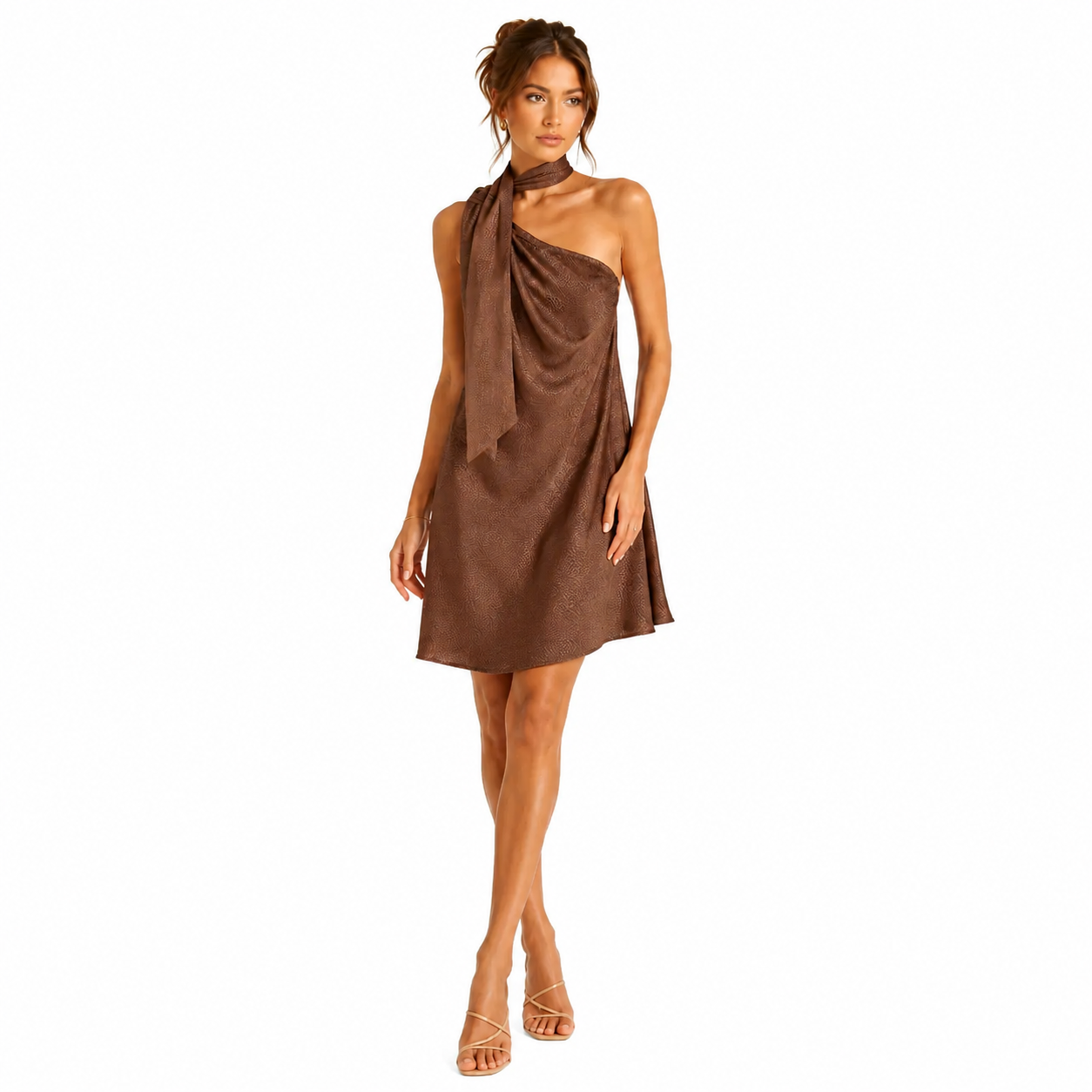 One-Shoulder Draped Dress