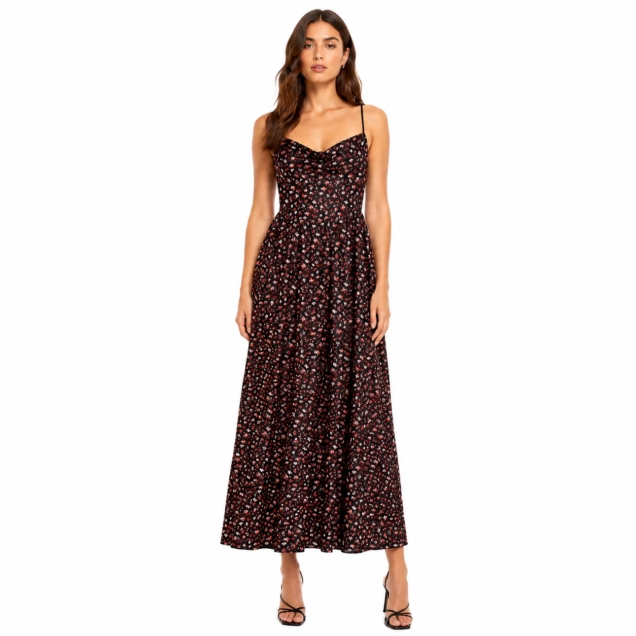 Floral Cowl Neck Maxi Dress