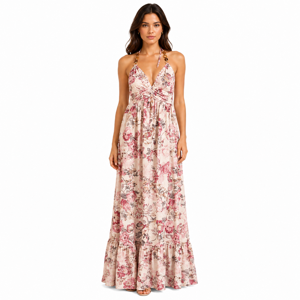 Floral Halter Maxi Dress
