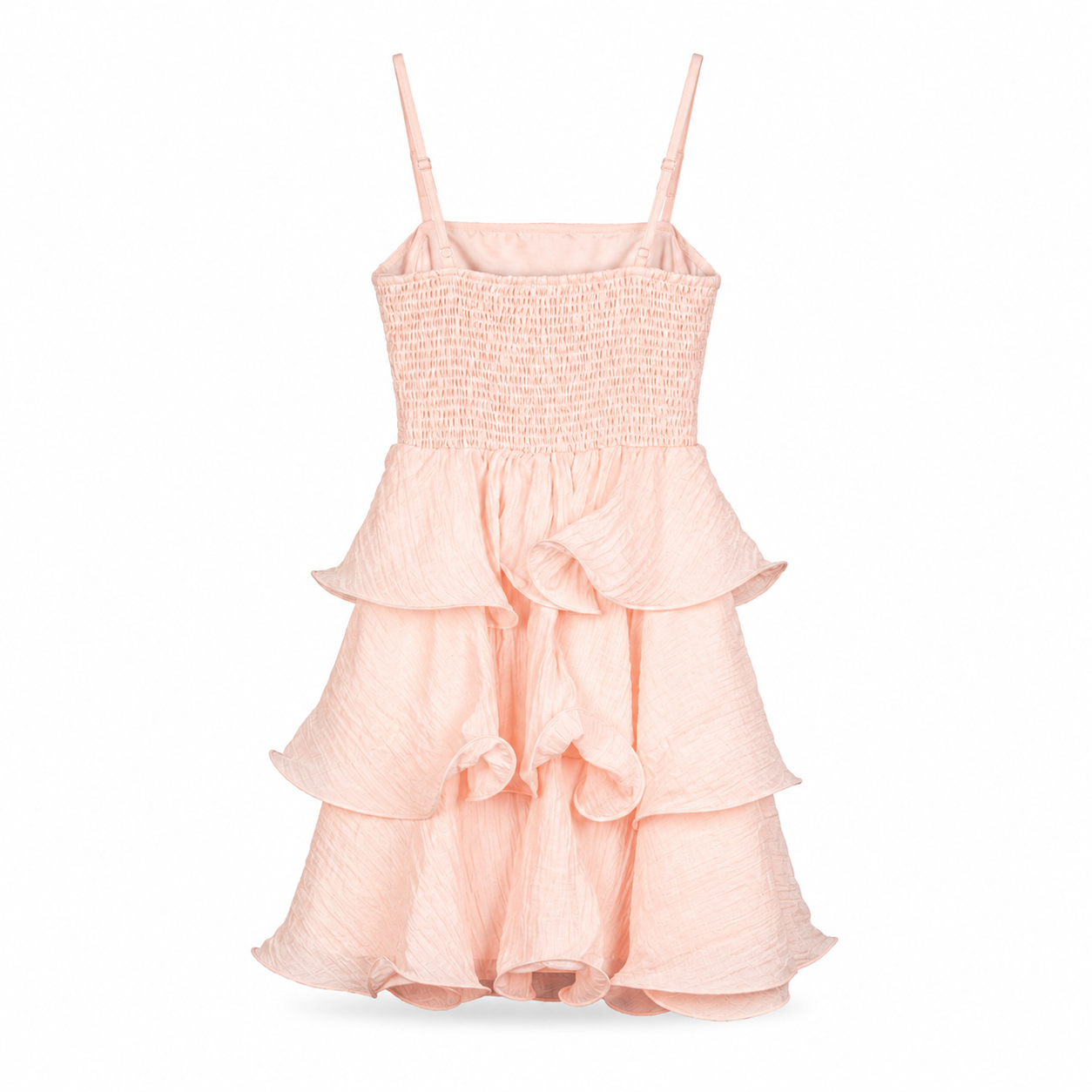Blush Tiered Ruffle Mini Dress on a clean white studio background.