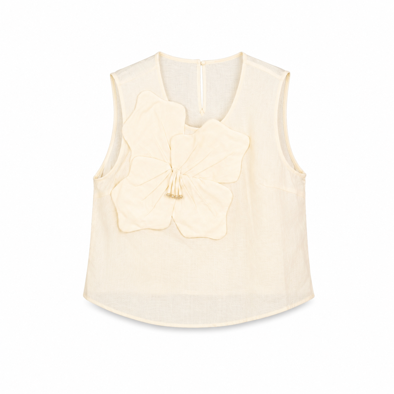 Ivory Sleeveless Shell Top on a clean white studio background.