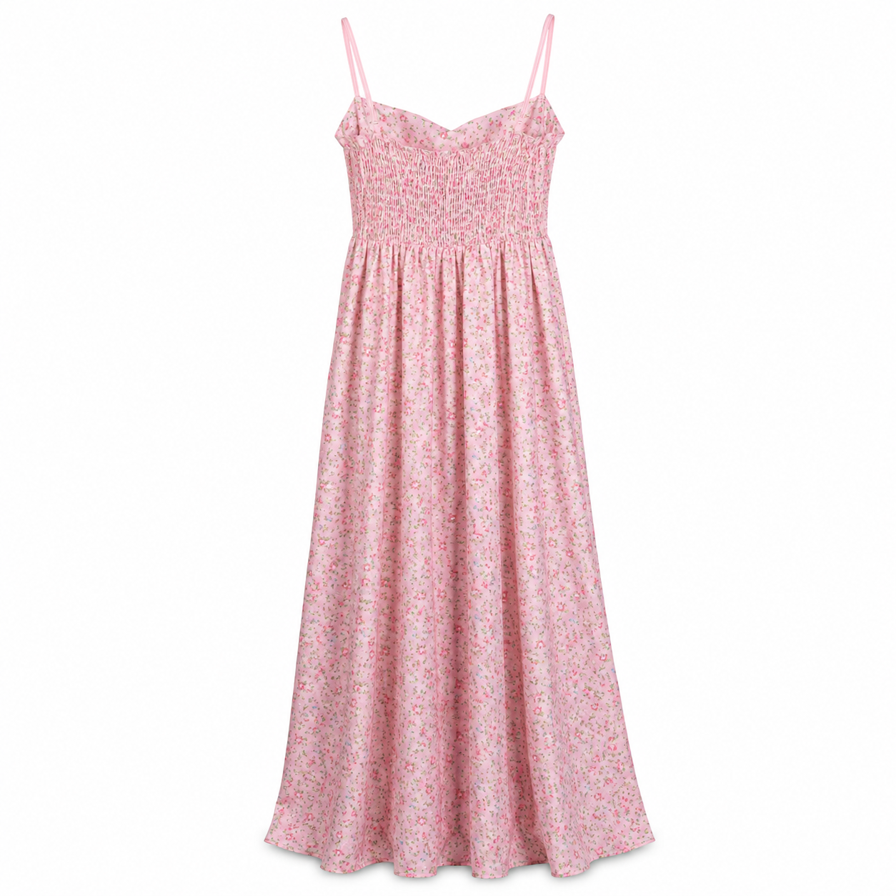 Pink Floral Cowl Neck Maxi Dress on a clean white studio background.