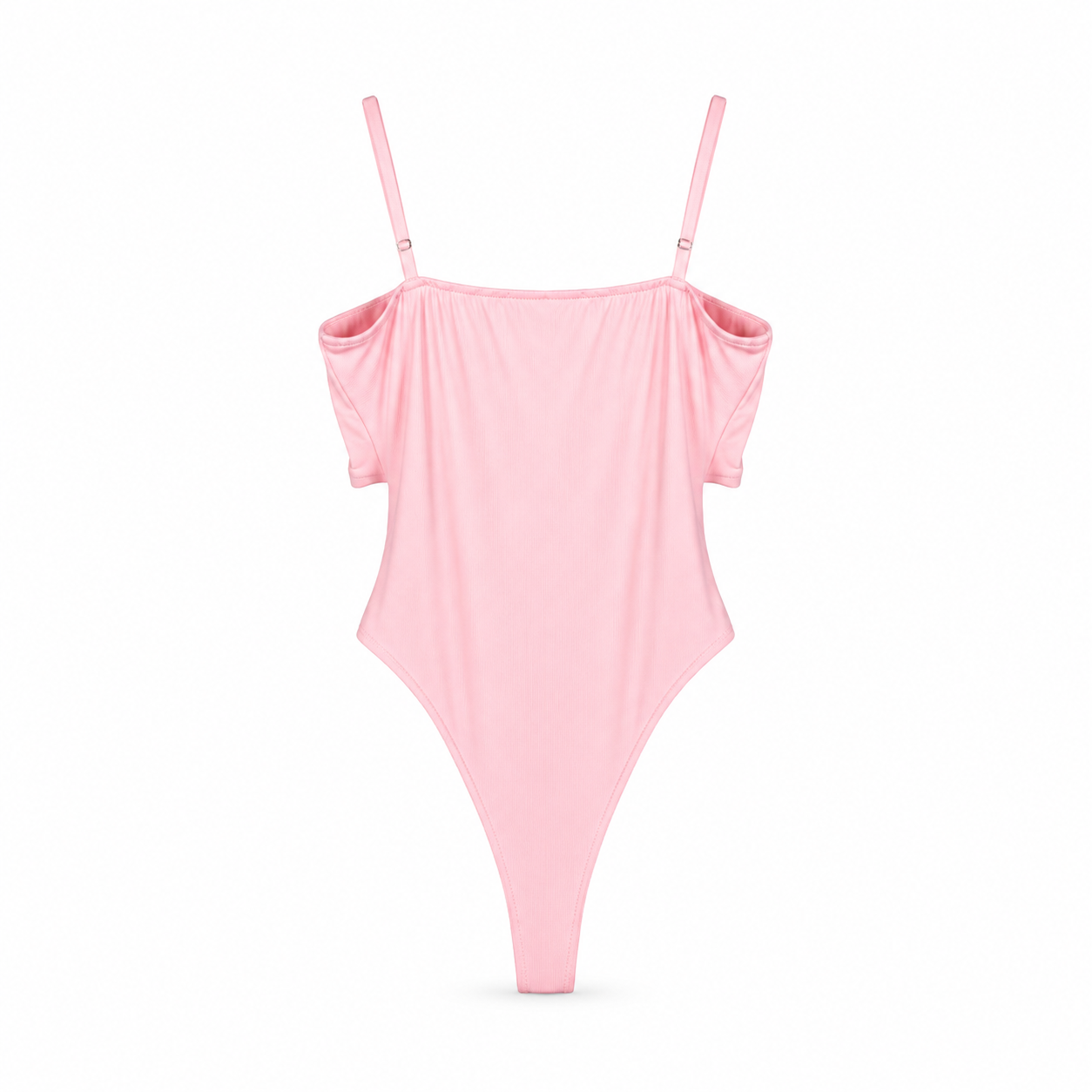 Pink Draped Embellished Bodysuit on a clean white studio background.
