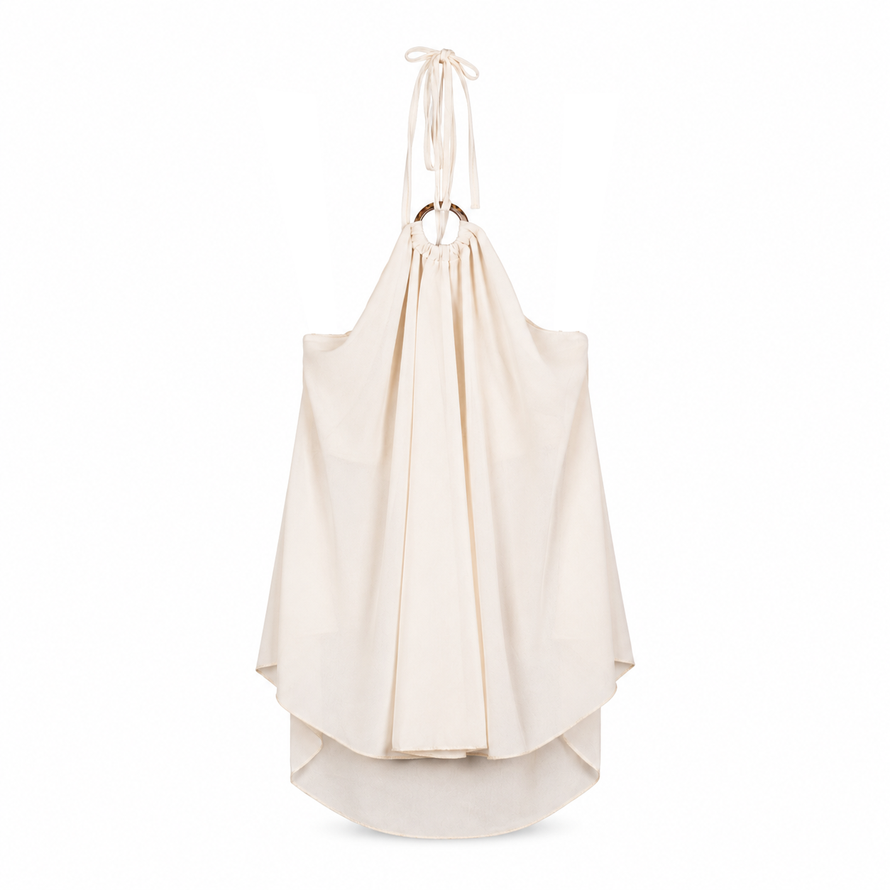 Ivory Halter Back Layered Top on a clean white studio background.