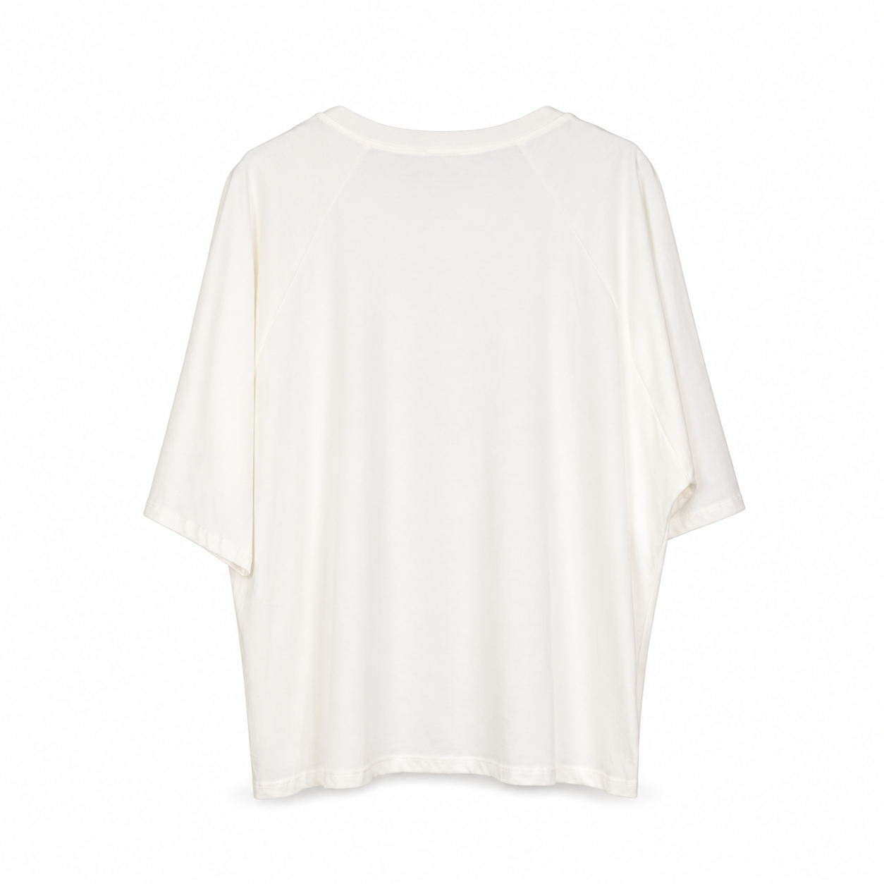 Ivory Lace Panel Oversized T-Shirt on a clean white studio background.