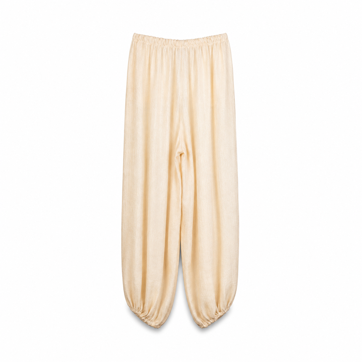 Champagne Textured Balloon Pants on a clean white studio background.