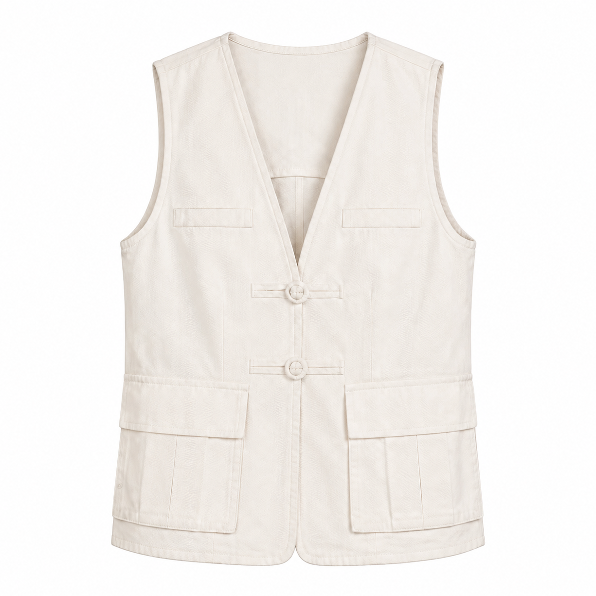 Ivory Utility Vest on a clean white studio background.