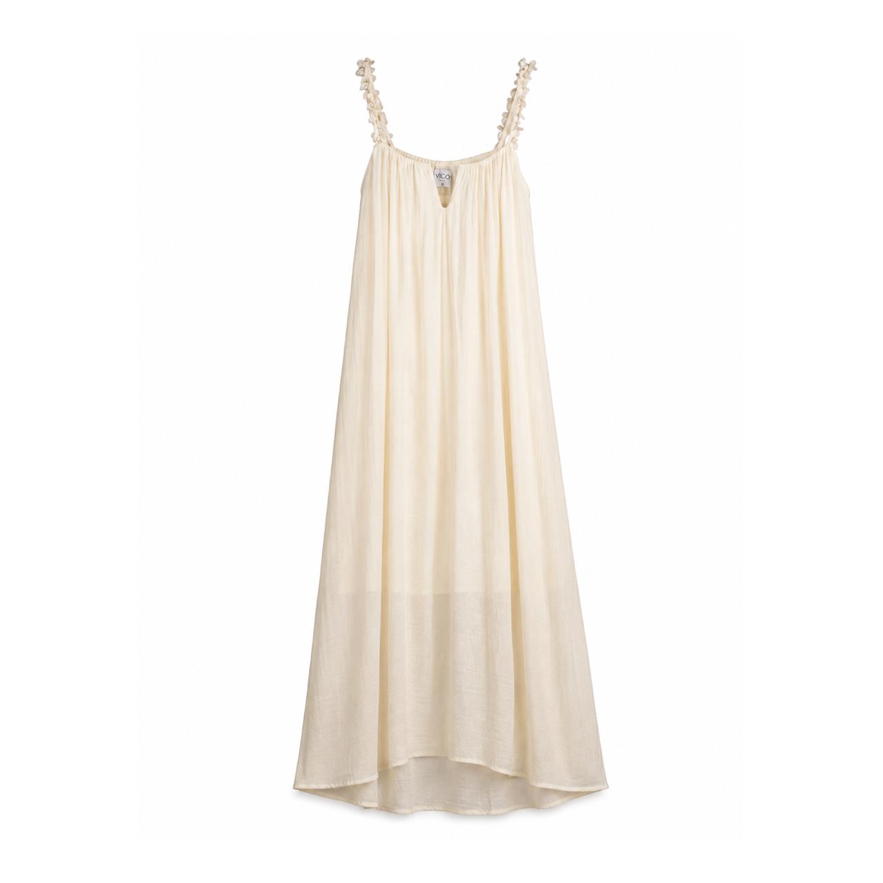 Ivory Floral Strap Maxi Dress on a clean white studio background.