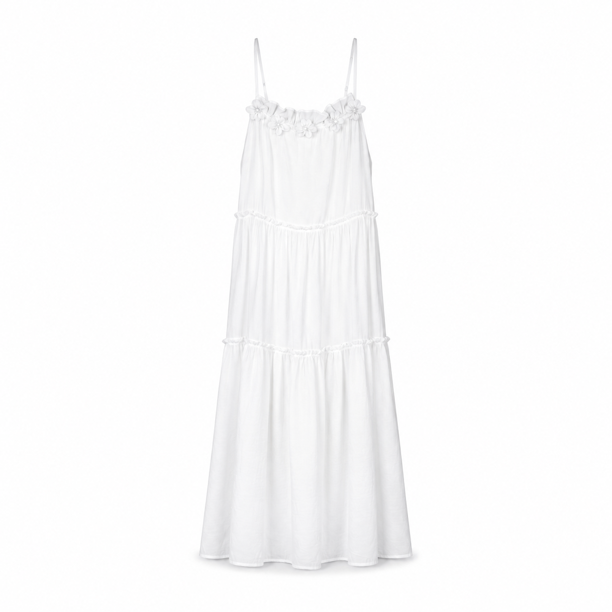 White Strappy Maxi Dress on a clean white studio background.