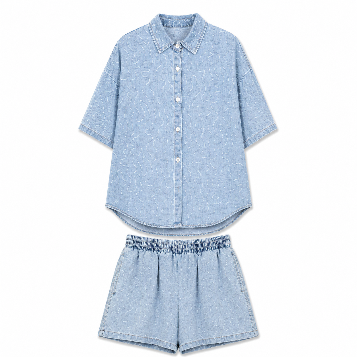 Light Blue Short Sleeve Shirt on a clean white studio background.