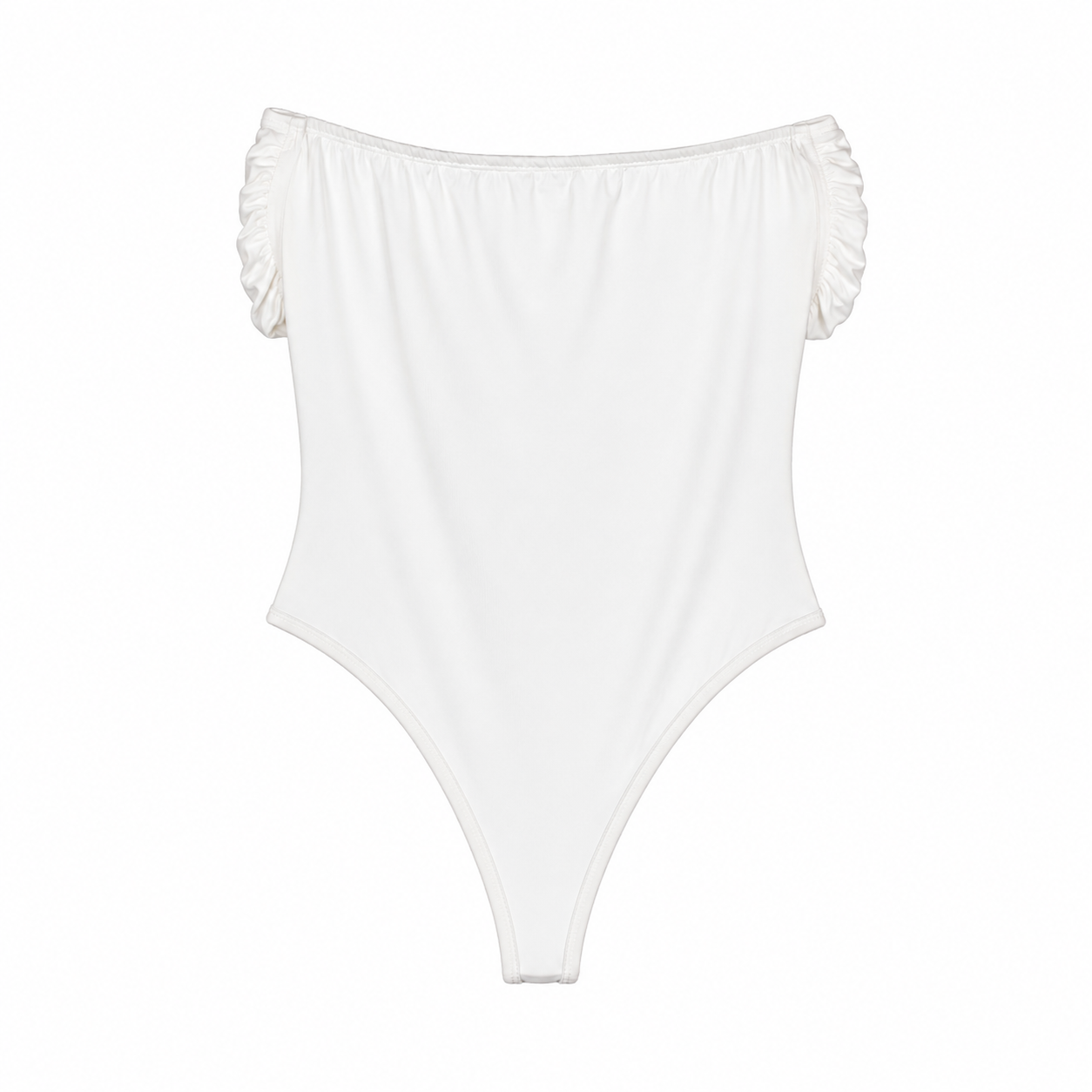 White Strapless Embellished Bodysuit on a clean white studio background.