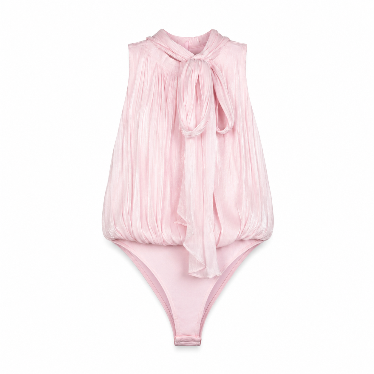 Blush Halter Tie Bodysuit on a clean white studio background.