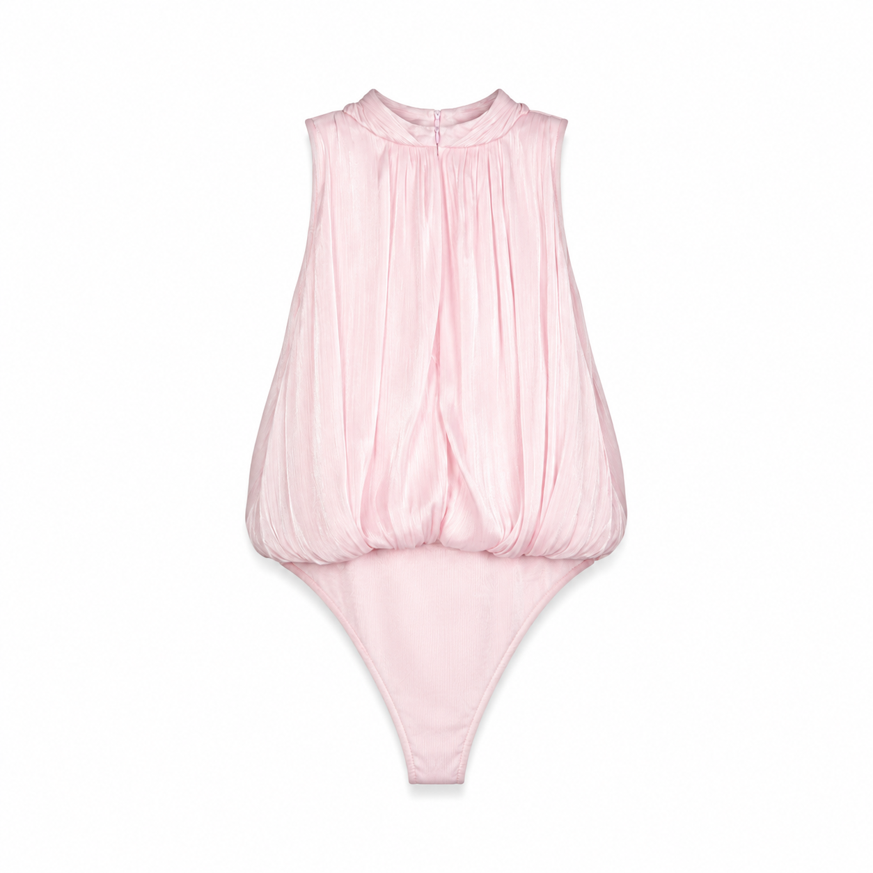 Blush Halter Tie Bodysuit on a clean white studio background.