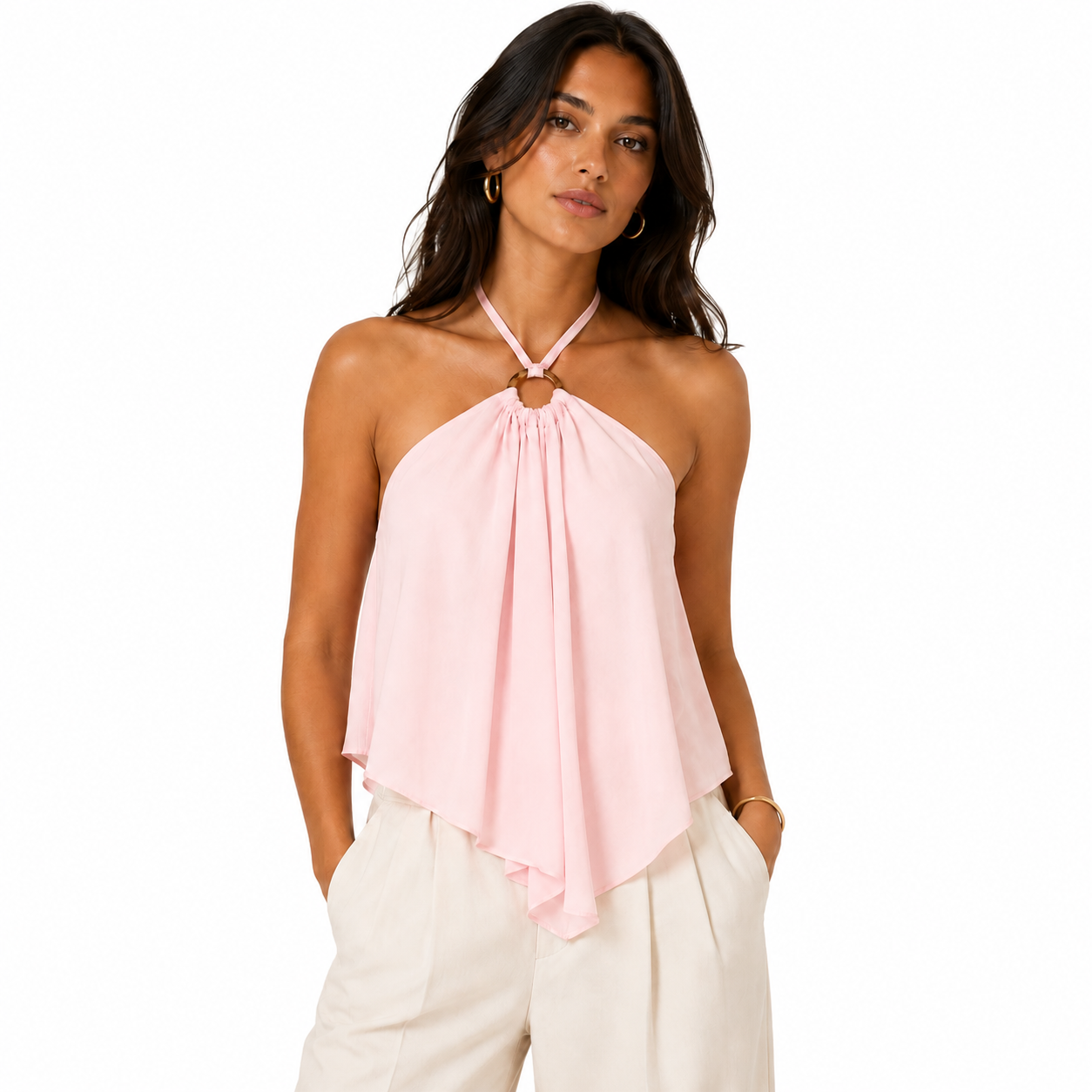 Halter Back Layered Top
