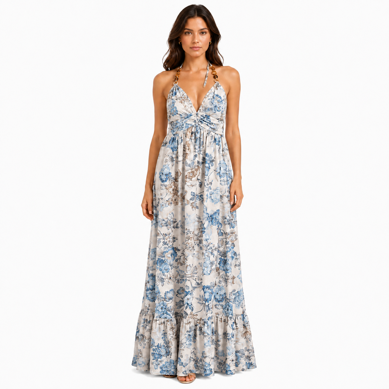 Floral Halter Maxi Dress
