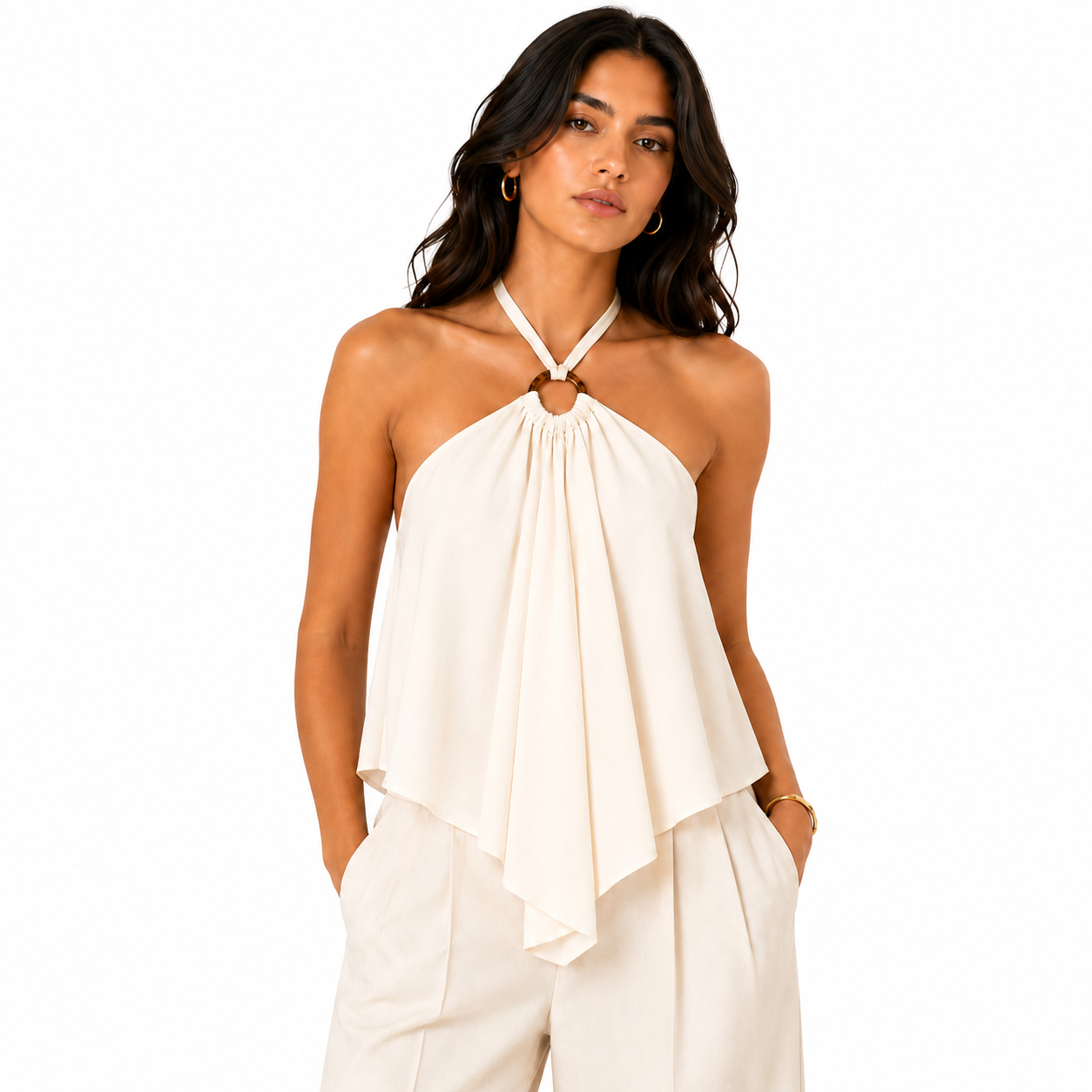 Halter Back Layered Top