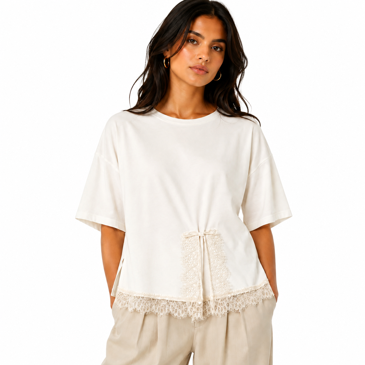 White Lace T-Shirt