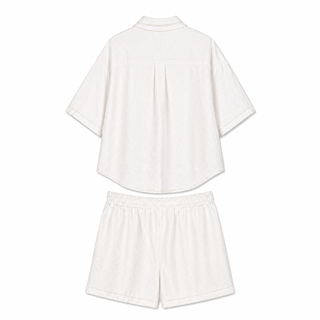 Ivory Short Sleeve Button Shirt on a clean white studio background.