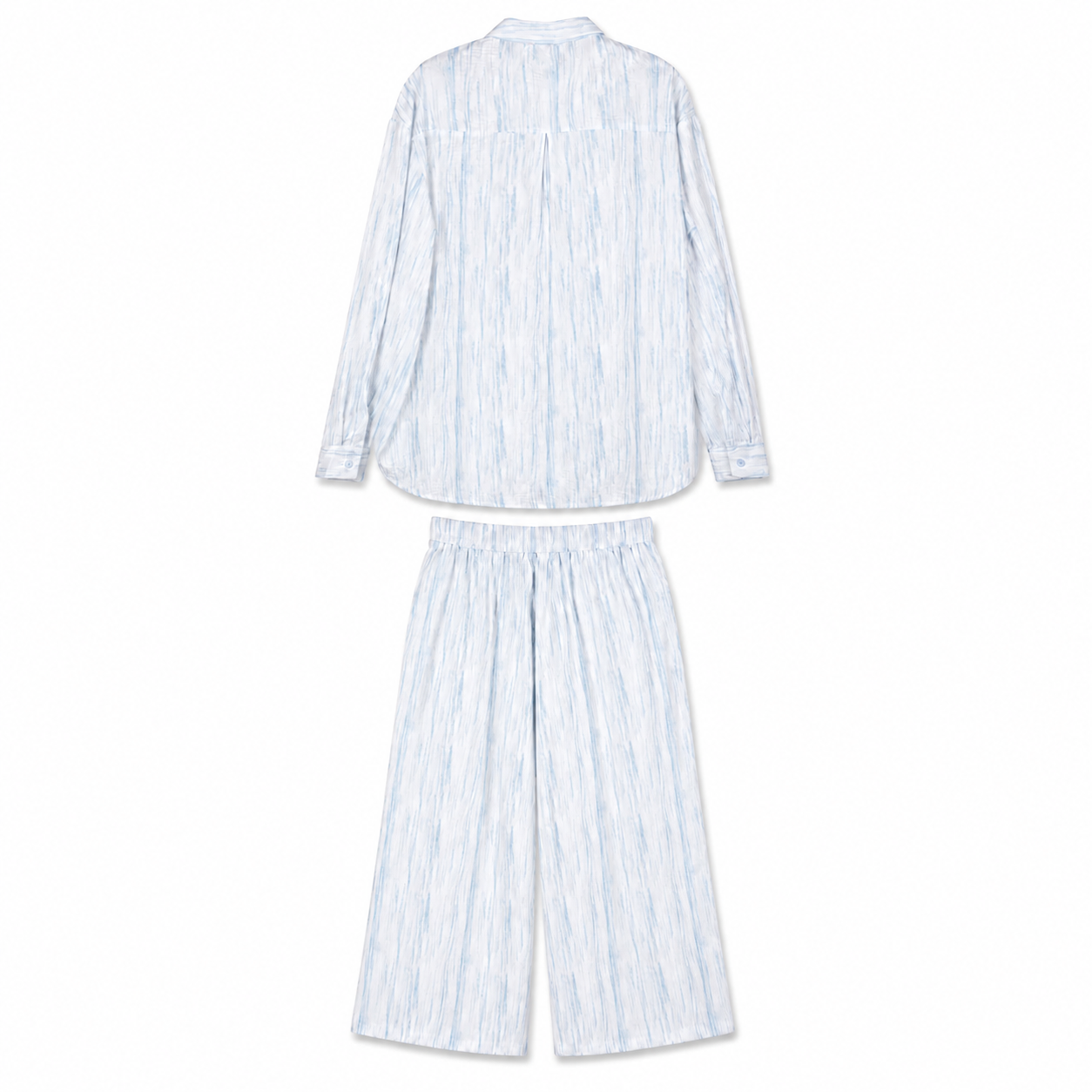 Blue Striped Button Shirt on a clean white studio background.