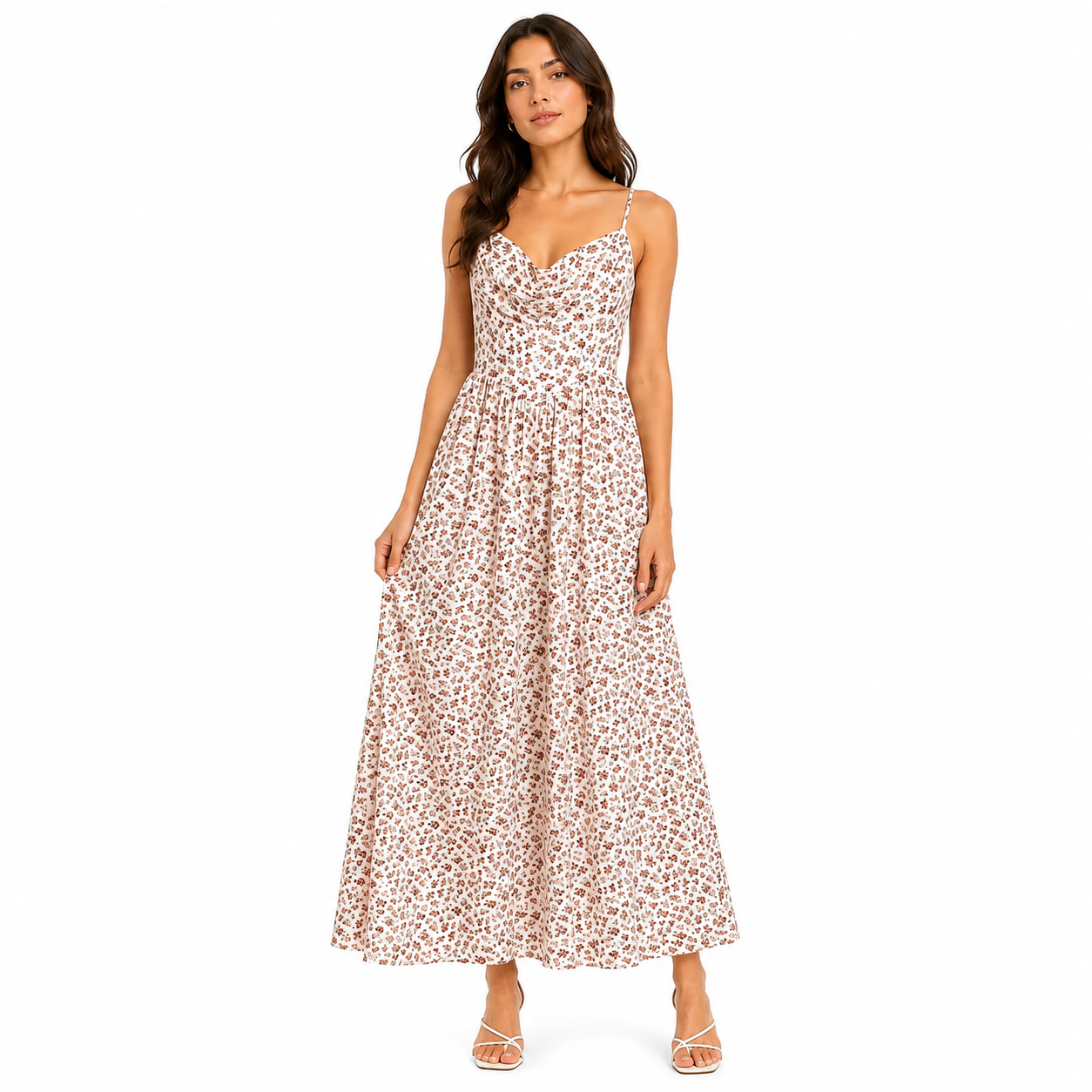 Floral Cowl Neck Maxi Dress