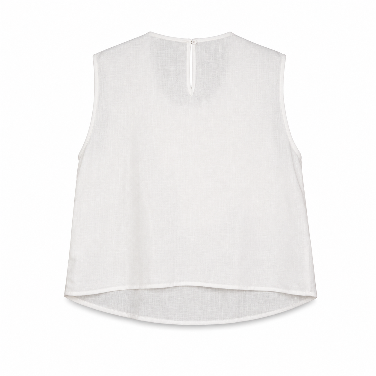 White Flower Applique Sleeveless Top on a clean white studio background.