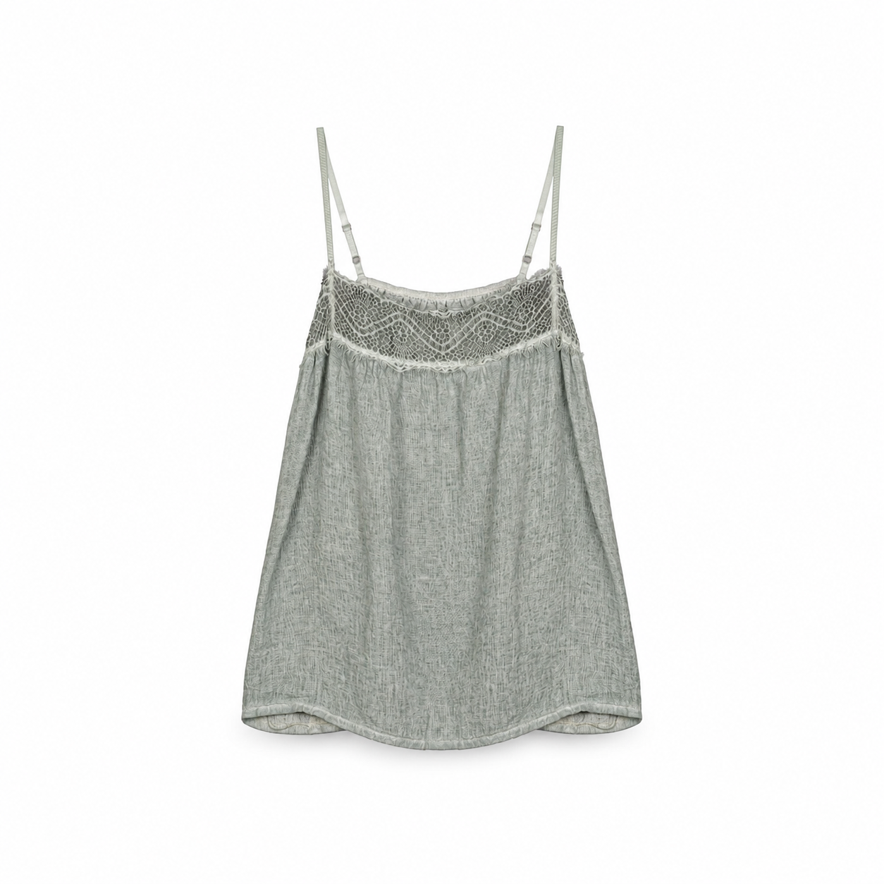 Sage Lace Trim Camisole Top on a clean white studio background.