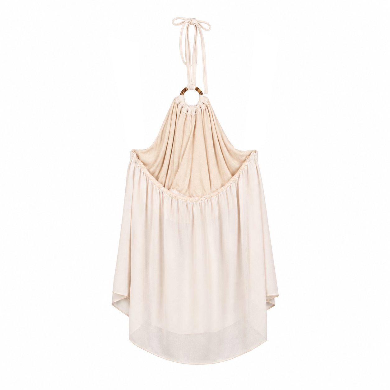 Ivory Halter Back Layered Top on a clean white studio background.