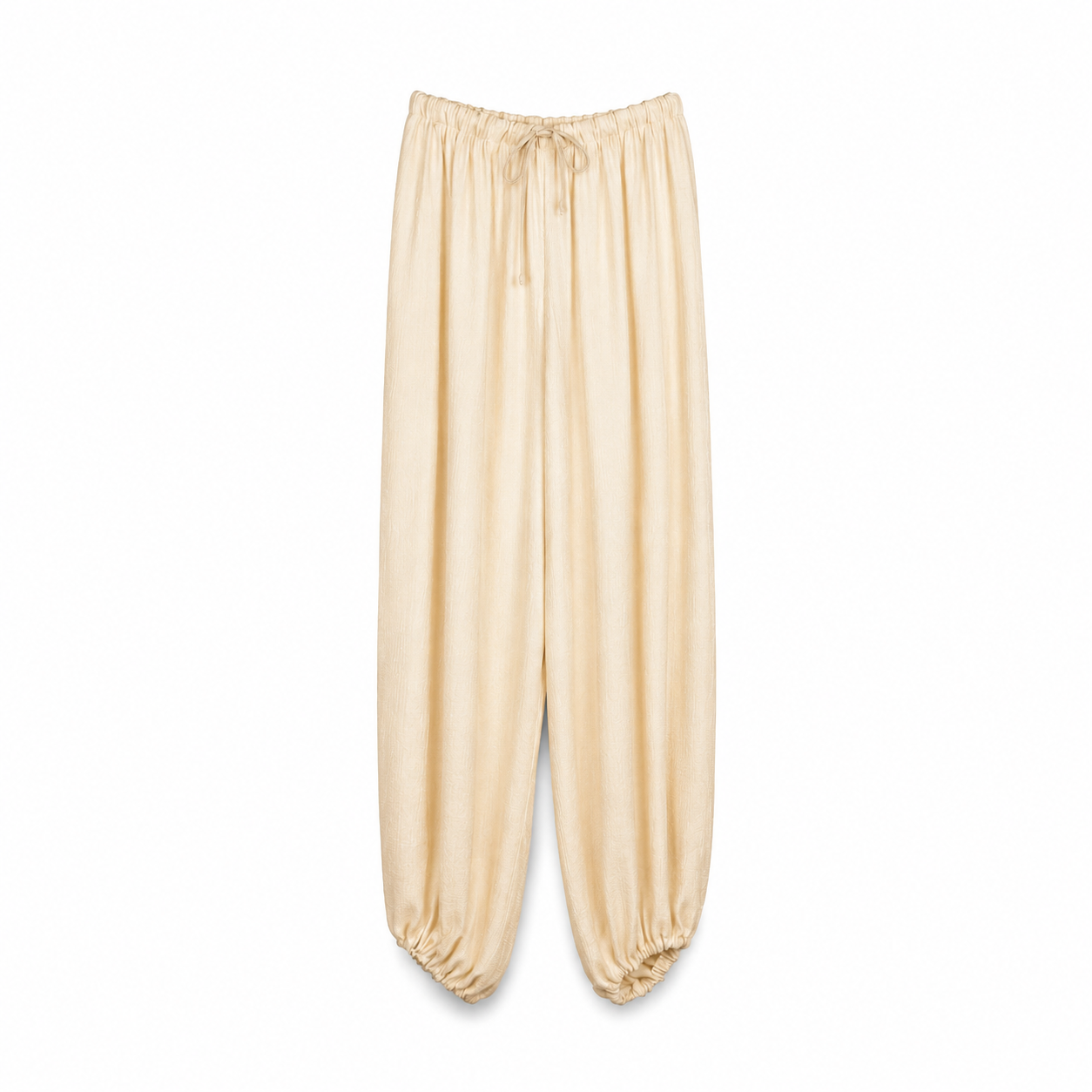Champagne Textured Balloon Pants on a clean white studio background.