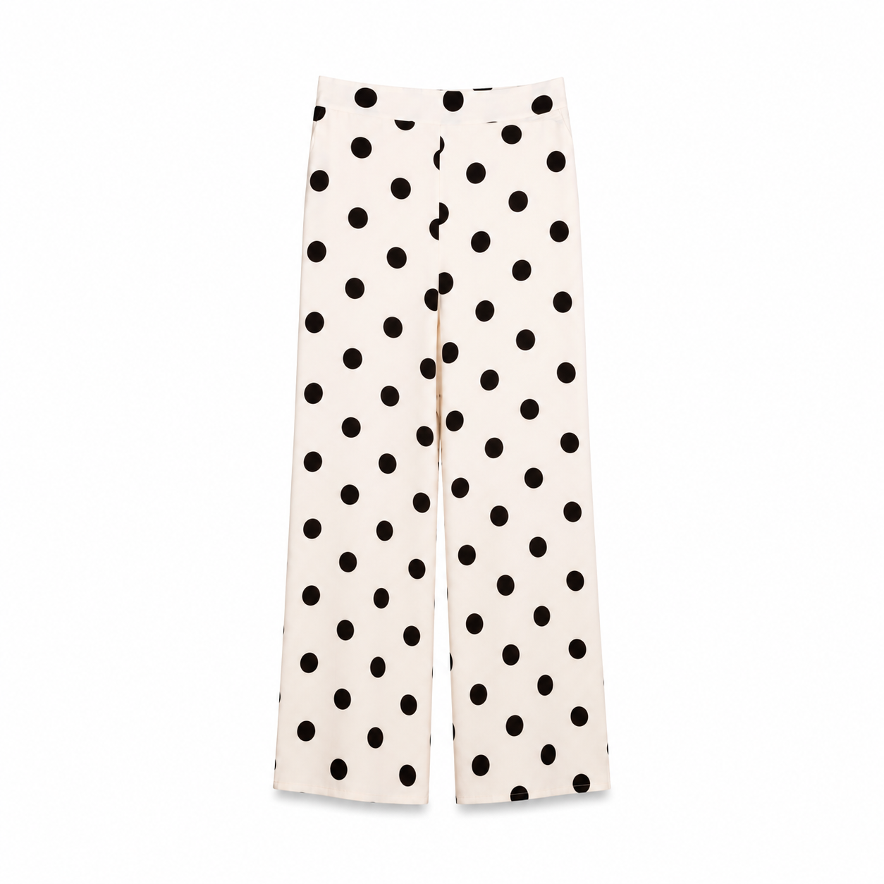 Ivory Polka Dot Wide Leg Pants on a clean white studio background.