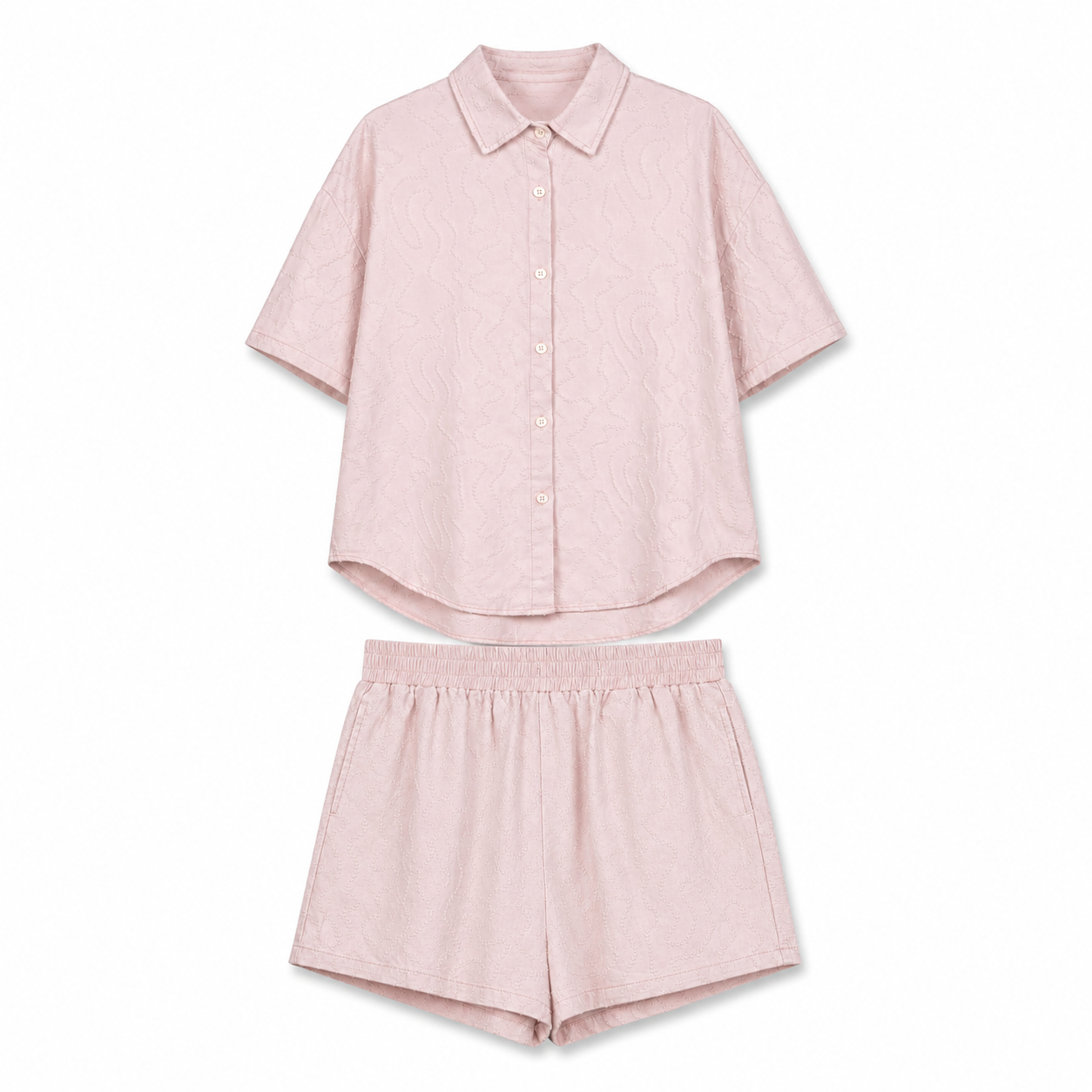 Pink Short Sleeve Shirt on a clean white studio background.