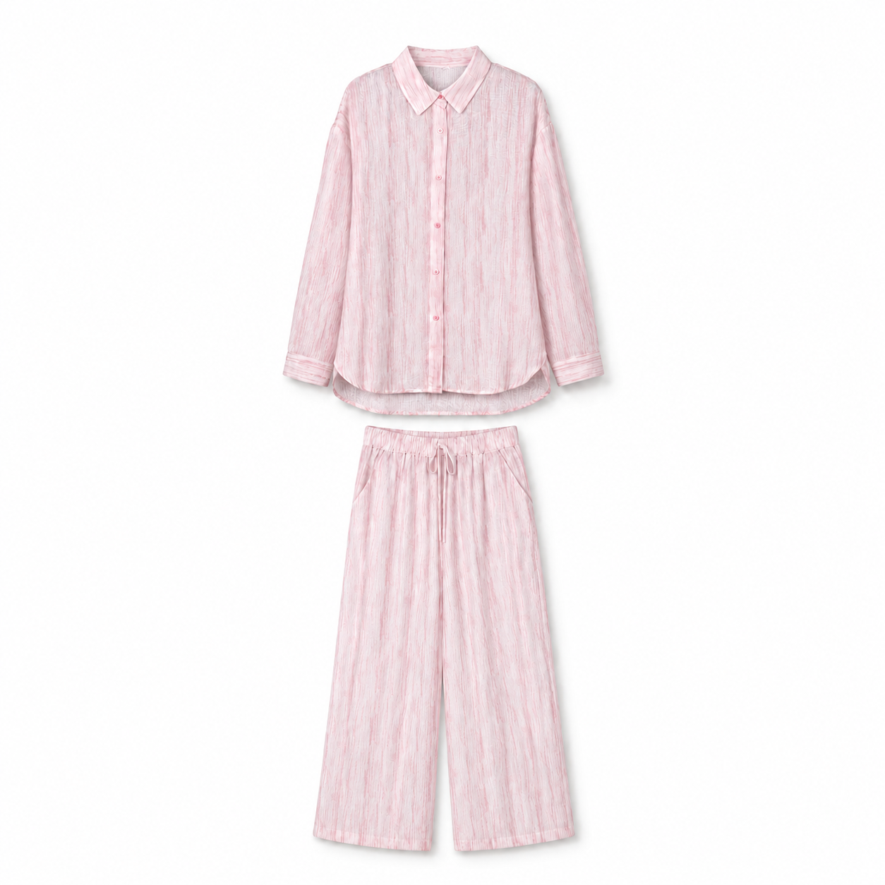 Pink Striped Button Shirt on a clean white studio background.