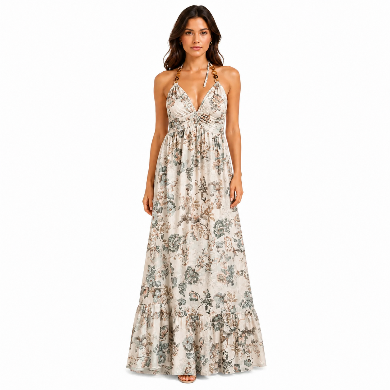 Floral Halter Maxi Dress