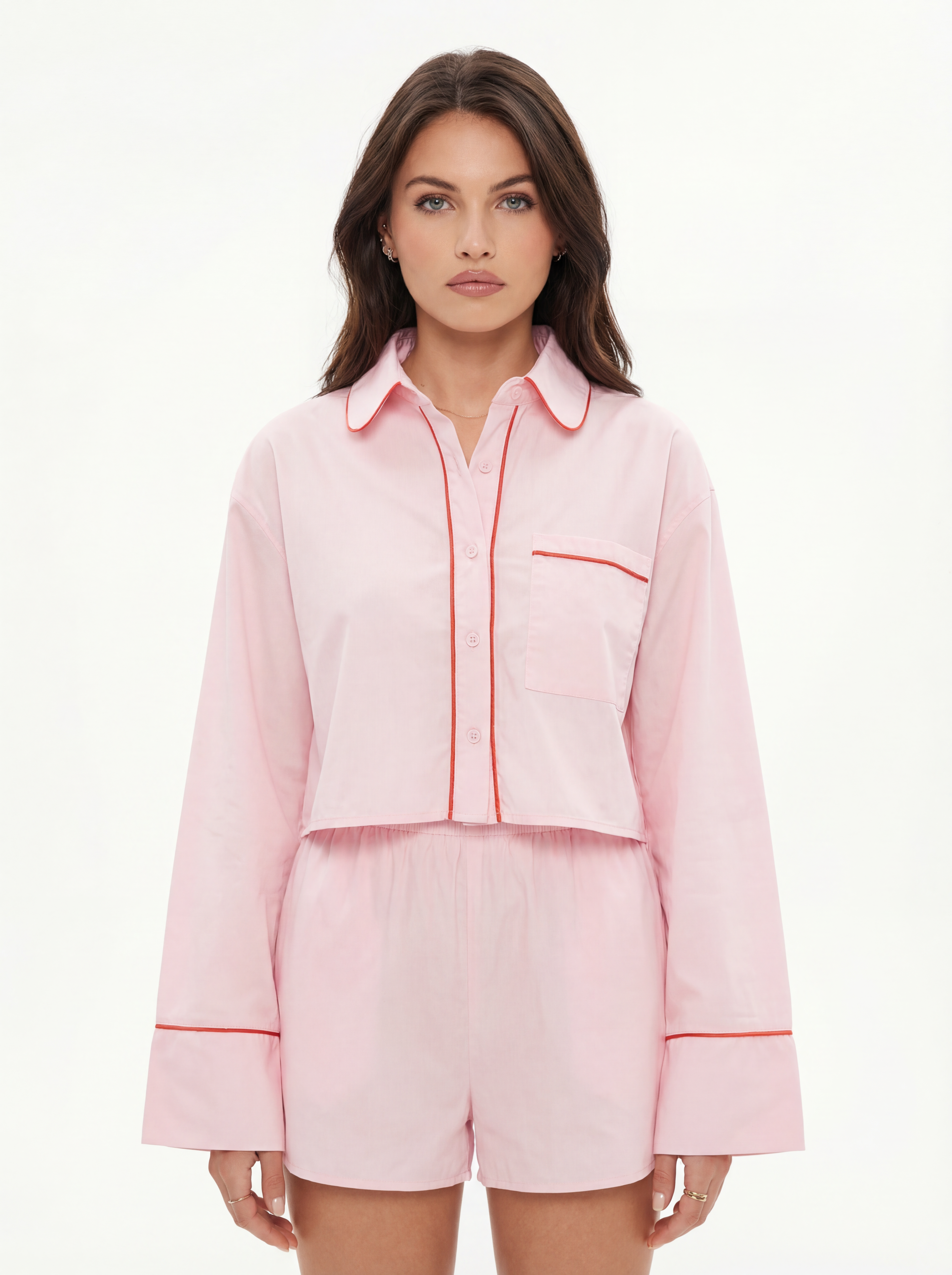 Rosé Cropped Chemise